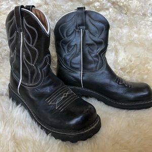 Fluevog Black Western Short Boots Vintage 90’s